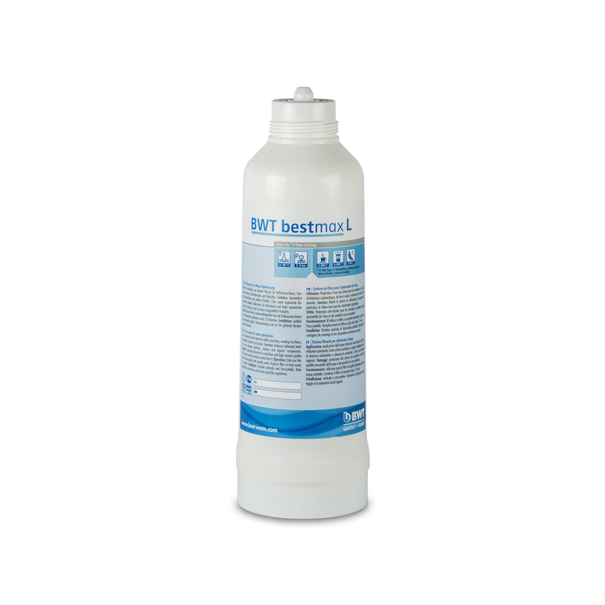 BWT, Testa del filtro Bestmax, per Acqua e altro, per filtri a Candela S, V, M, XL, XXL, car 3/8 BWT, Testa del filtro Bestmax, per Acqua e altro, per filtri a Candela S, V, M, XL, XXL, car 3/8